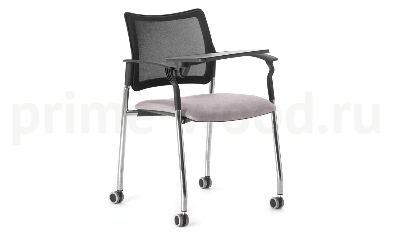 Стул офисный для посетителя на колесах (пюпитр) арт. Pinko Mesh cast Arms+WT - фото 2