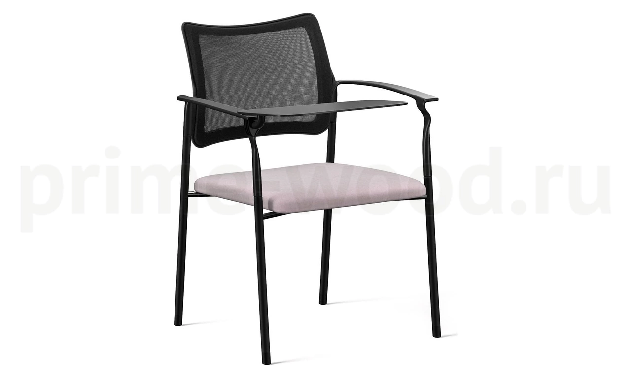 Стул офисный для посетителя Pinko Mesh на опорах (пюпитр) арт. Pinko Mesh 4legs black Arms+WT - фото 3