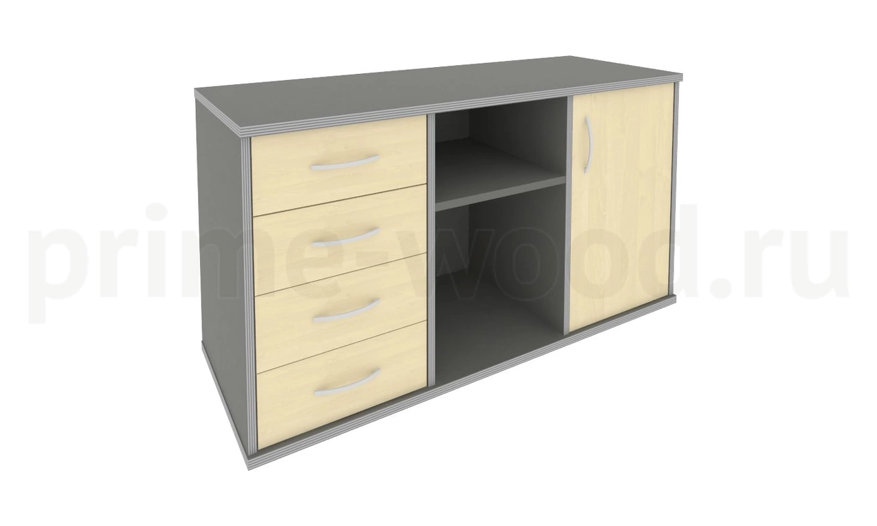 Тумба под оргтехнику сервисная (4 ящика фолдинг) RIVA 120x45x68 - фото 6